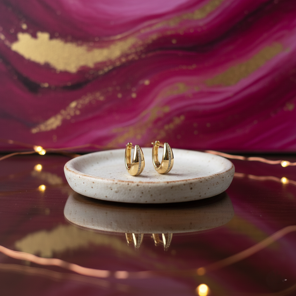 Bag Hoop Earrings - Gold